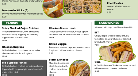 lunch menu at mas